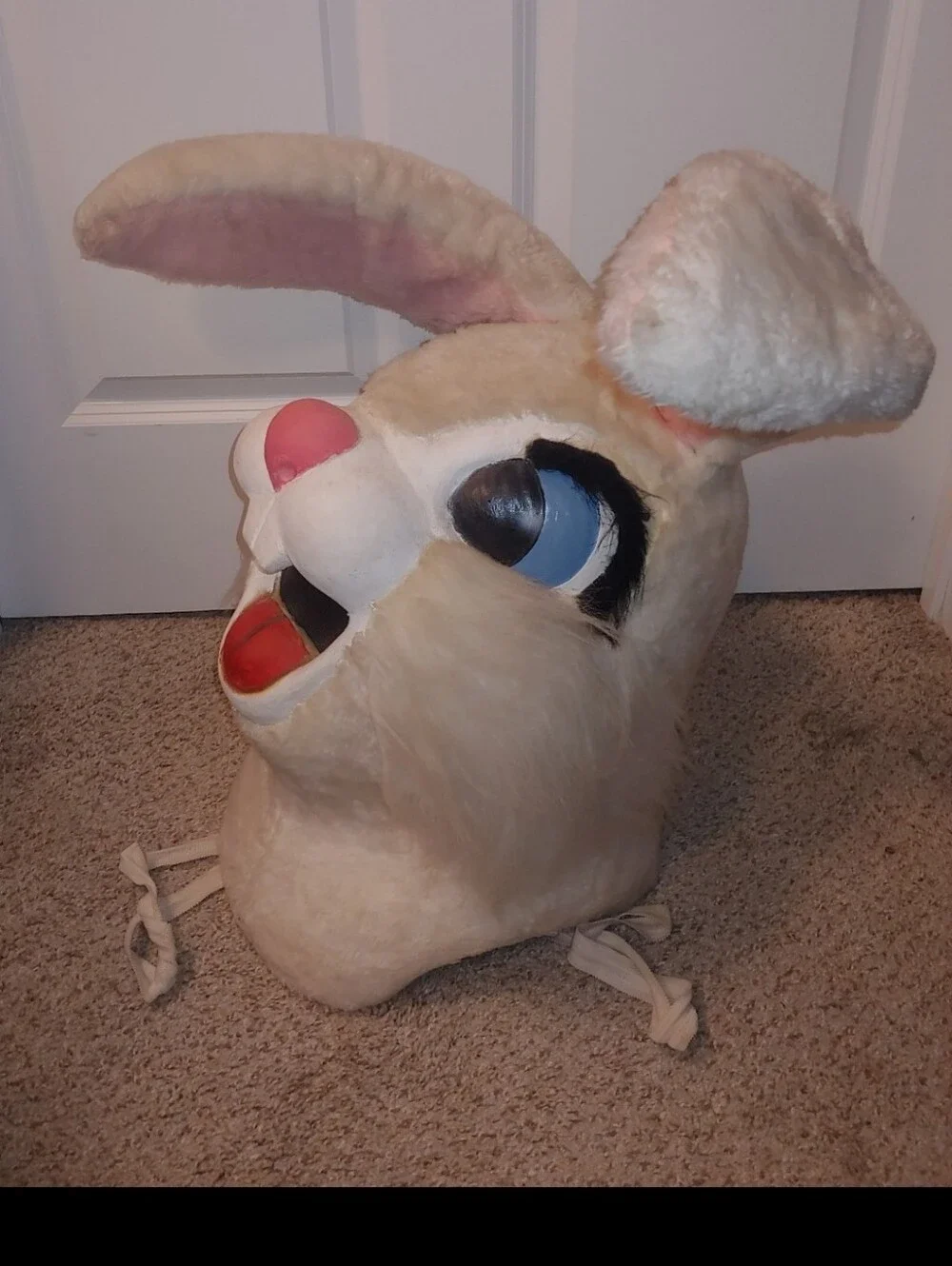 Vintage Bunny Rabbit Furry Head Costume Halloween Easter Full Mask